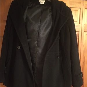 St Johns Bay wool hooded pea coat